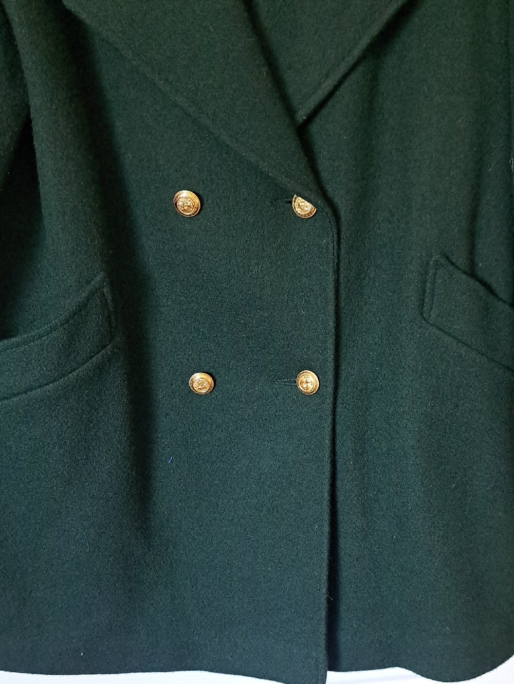 Vintage Wool Spencer Douglas Hunter Green Double Breasted Blazer Jacket Coat - Picture 4 of 11